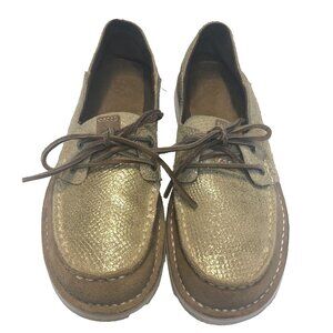 Ariat Cruiser Castaway Loafers Women's 8B Gold Brown Boat Shoes Preppy Casual